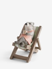 Natural Badger Mum in Deck Chair Ornament - Image 3 of 5
