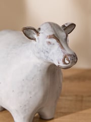 Grey Ceramic Reactive Glaze Cow Ornament - Image 2 of 4