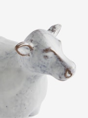 Grey Ceramic Reactive Glaze Cow Ornament - Image 4 of 4