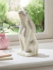 White Ceramic Hare Ornament - Image 1 of 6