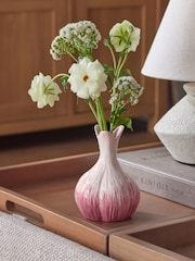 Pink/White Ceramic Garlic Clove Ornament - Image 1 of 4