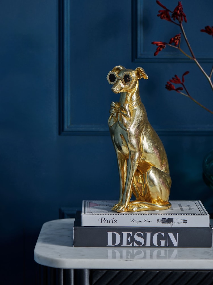 Gold Tone Chic Dog Ornament - Image 1 of 4