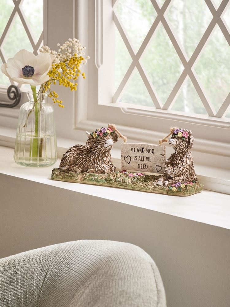 Natural Hamish The Highland Cow Me and Moo Love Sentiment Ornament - Image 1 of 9