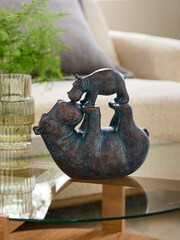 Bronze Hattie and Henry Hippo Kissing Ornament - Image 1 of 5