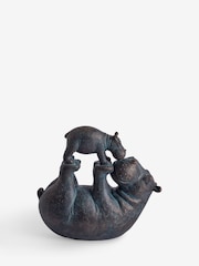 Bronze Hattie and Henry Hippo Kissing Ornament - Image 2 of 5