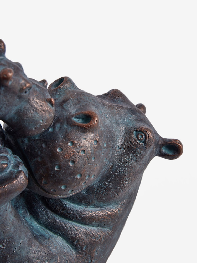 Bronze Hattie and Henry Hippo Kissing Ornament - Image 2 of 4 Bronze Hattie and Henry Hippo Kissing Ornament - Image 2 of 4
