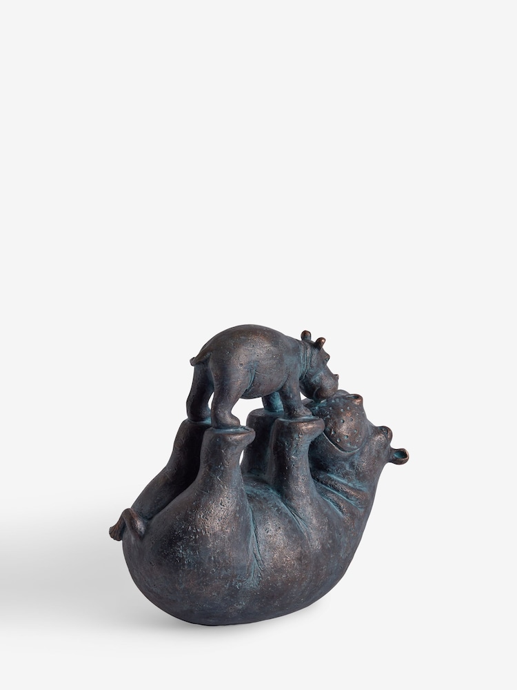 Bronze Hattie and Henry Hippo Kissing Ornament - Image 4 of 4