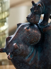 Bronze Hattie and Henry Hippo Kissing Ornament - Image 5 of 5