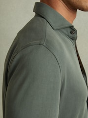 Reiss Green Smoke Bobby Modal Blend Cutaway Collar Shirt - Image 3 of 5