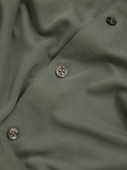 Reiss Green Smoke Bobby Modal Blend Cutaway Collar Shirt - Image 5 of 5