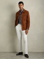 Reiss Airforce Blue Bobby Modal Blend Cutaway Collar Shirt - Image 5 of 6