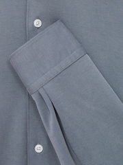 Reiss Airforce Blue Bobby Modal Blend Cutaway Collar Shirt - Image 6 of 6