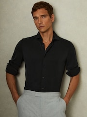 Pesty Musta - Reiss Bobby Modal Blend Cutaway Collar Paidat - Kuva 1 / 5