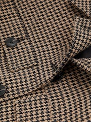 Reiss Black/Camel Lena Dogtooth Check Collared Jacket - Image 6 of 6