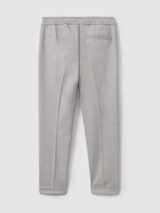 Reiss Grey Melange Brighton 3-9 yrs Relaxed Elasticated Trousers with Turn-Ups - Image 2 of 3
