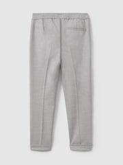 Reiss Grey Melange Brighton 9-14 yrs Relaxed Elasticated Trousers with Turn-Ups - Image 2 of 3