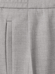 Reiss Grey Melange Brighton 9-14 yrs Relaxed Elasticated Trousers with Turn-Ups - Image 3 of 3