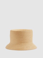Reiss Natural Rachel Straw Bucket Hat - Image 1 of 4