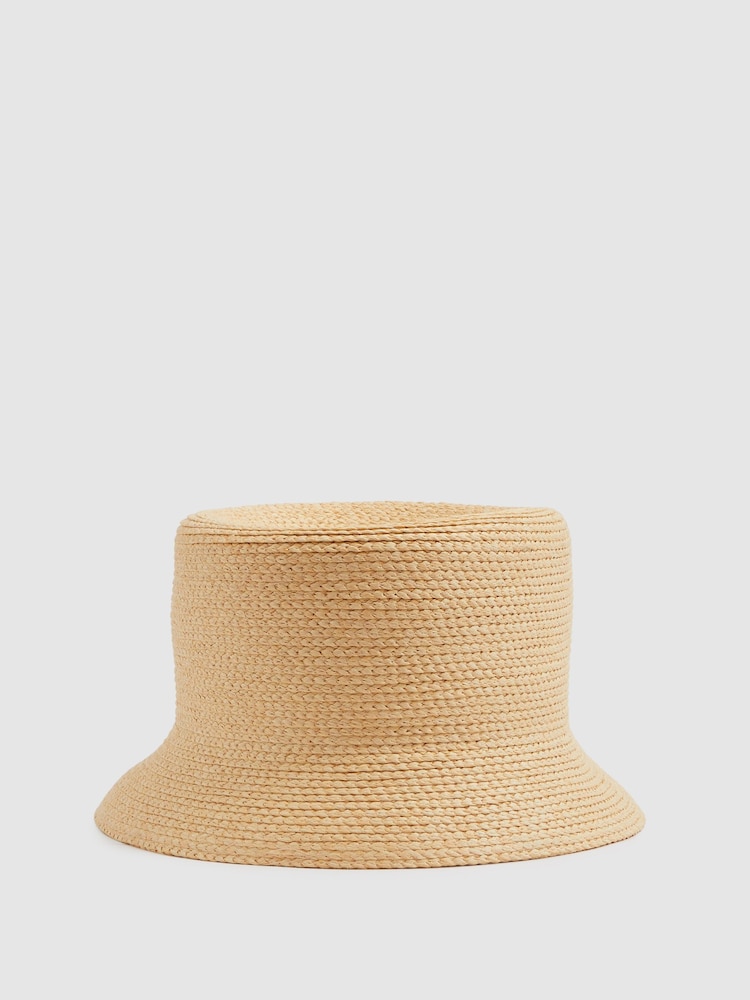 Reiss Natural Rachel Straw Bucket Hat - Image 1 of 4