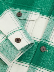 Reiss Green Mcfadden Wool Blend checked Overshirt - Image 6 of 6