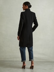 Reiss Black Maude Petite Wool-Blend Longline Double-Breasted Coat - Image 5 of 7