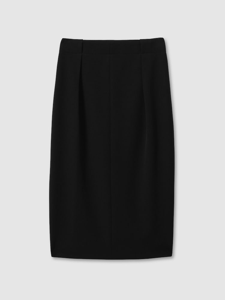Reiss Black Gabi Petite Tailored Midi Suit Skirt - Image 2 of 7