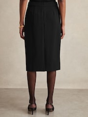 Reiss Black Gabi Petite Tailored Midi Suit Skirt - Image 5 of 7