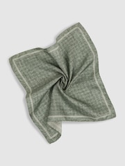 Reiss Soft Sage Marasusa Reversible Silk Pocket Square - Image 3 of 5