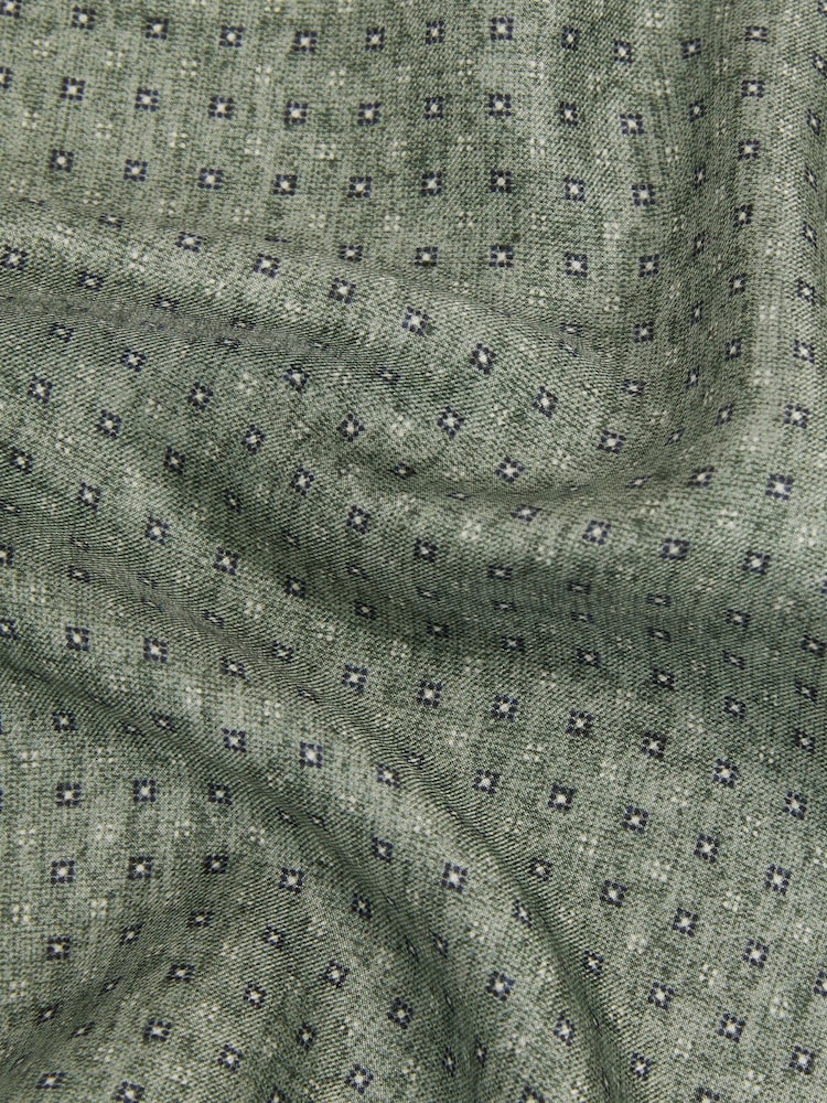 Reiss Soft Sage Marasusa Reversible Silk Pocket Square - Image 5 of 5