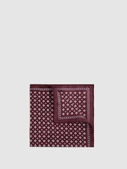 Reiss Bordeaux Pulcino Reversible Silk Pocket Square - Image 1 of 5