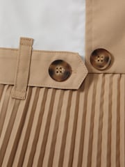 Reiss Camel Georgina 4-9 yrs Pleated Button-Front Dress - Image 4 of 4