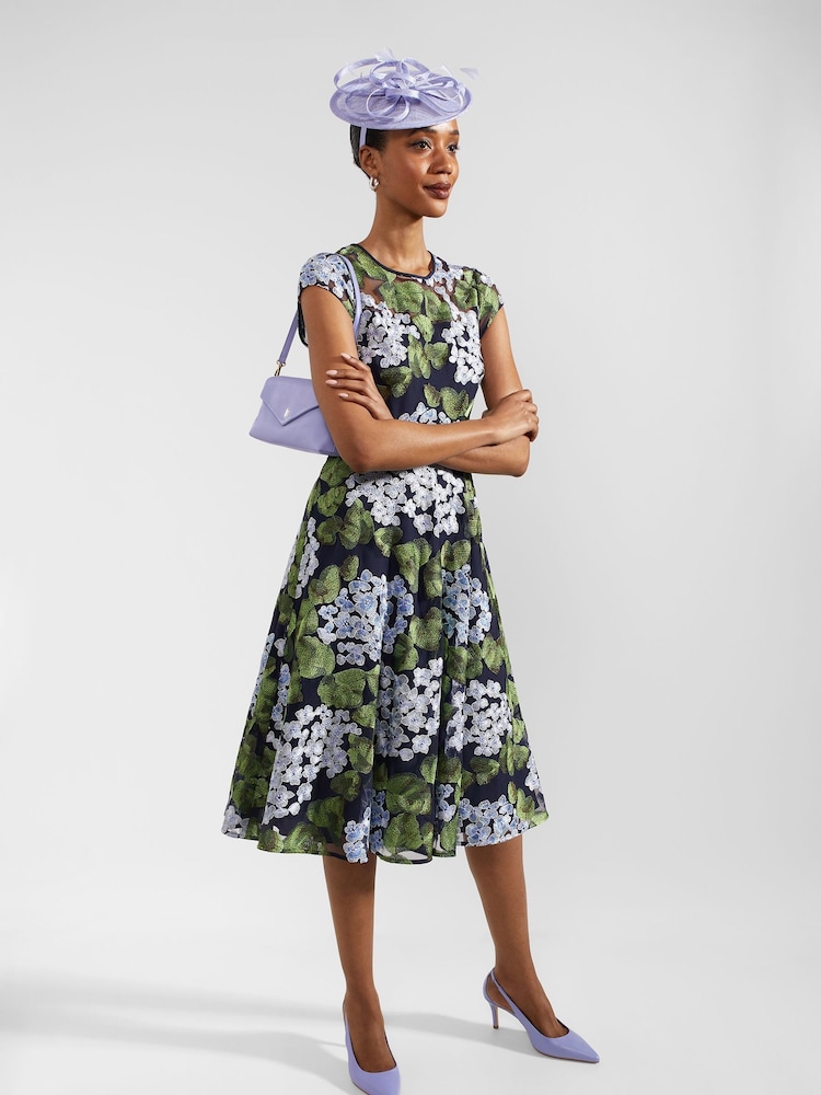Hobbs Blue Petite Tia Dress - Image 1 of 4