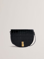 Ted Baker Black Sohho Padlock Detail Saddle Bag - Image 1 of 4