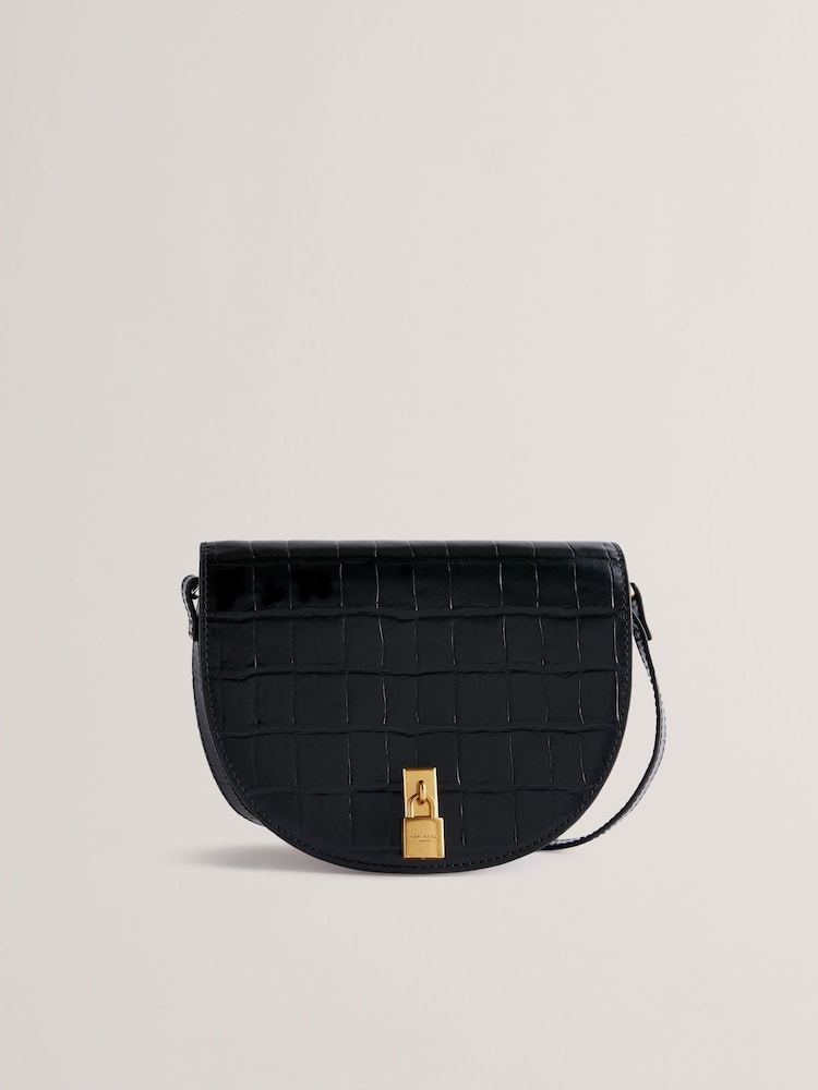 Ted Baker Black Sohho Padlock Detail Saddle Bag - Image 1 of 4