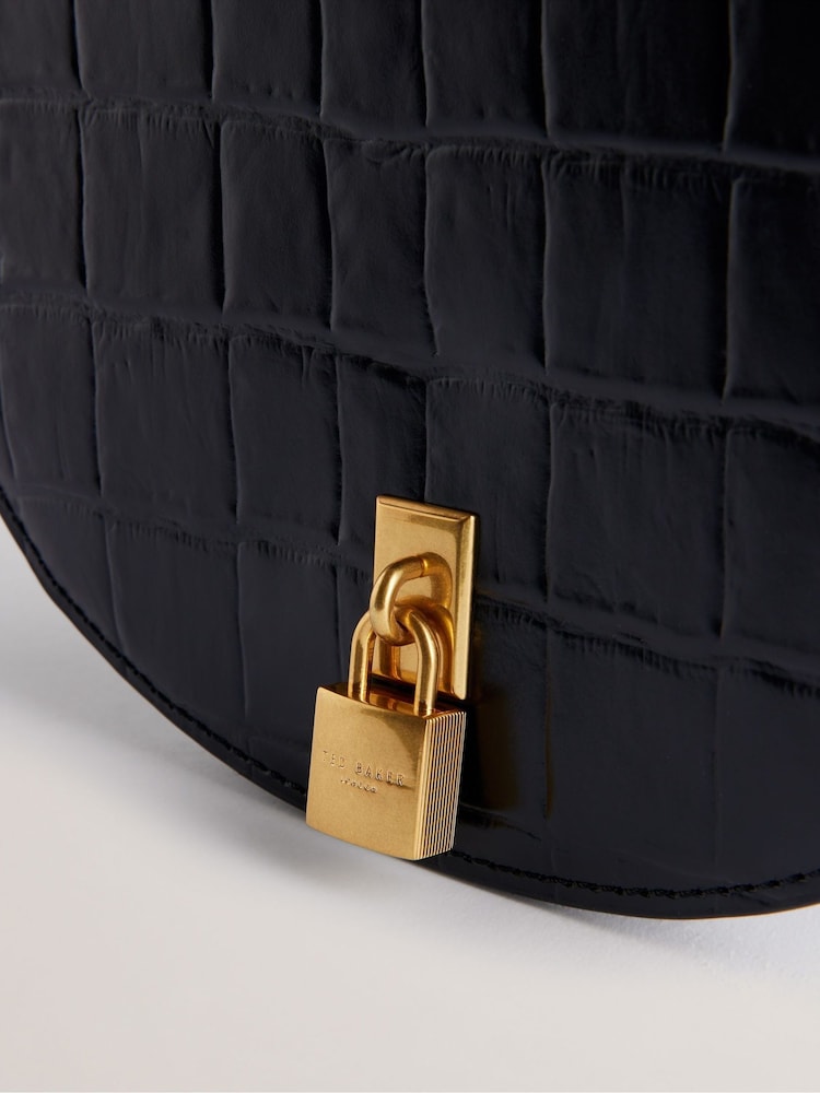 Ted Baker Black Sohho Padlock Detail Saddle Bag - Image 2 of 4