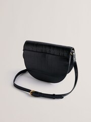 Ted Baker Black Sohho Padlock Detail Saddle Bag - Image 3 of 4