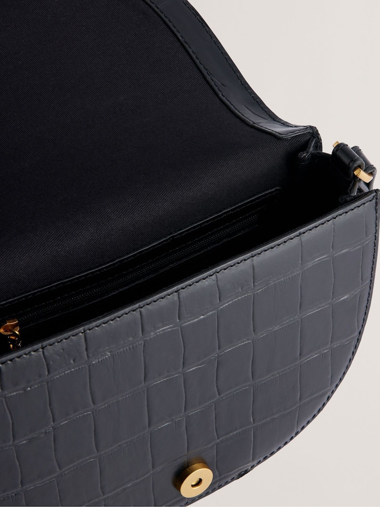 Ted Baker Black Sohho Padlock Detail Saddle Bag - Image 4 of 4