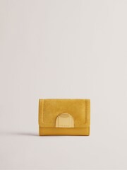 Ted Baker Yellow Small Imperia Lock Detail Fold Over Purse - Image 1 of 4