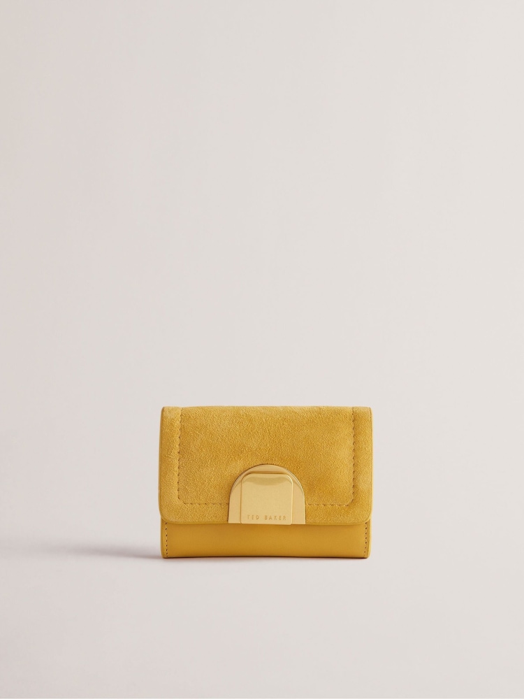 Ted Baker Yellow Small Imperia Lock Detail Fold Over Purse - Image 1 of 4