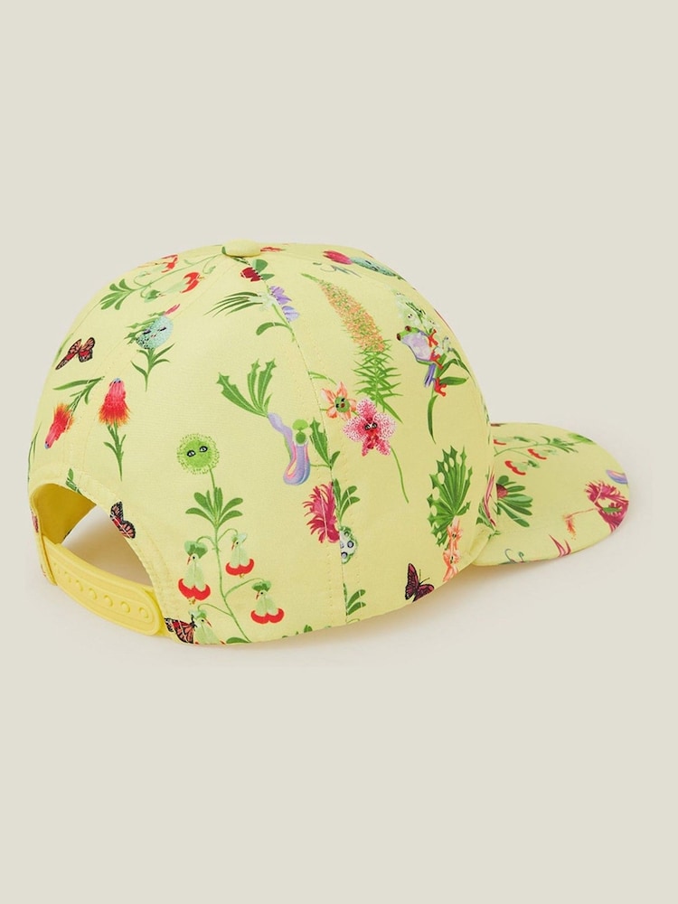 Angels By Accessorize Yellow Girls Floral Print Cap - Image 2 of 3