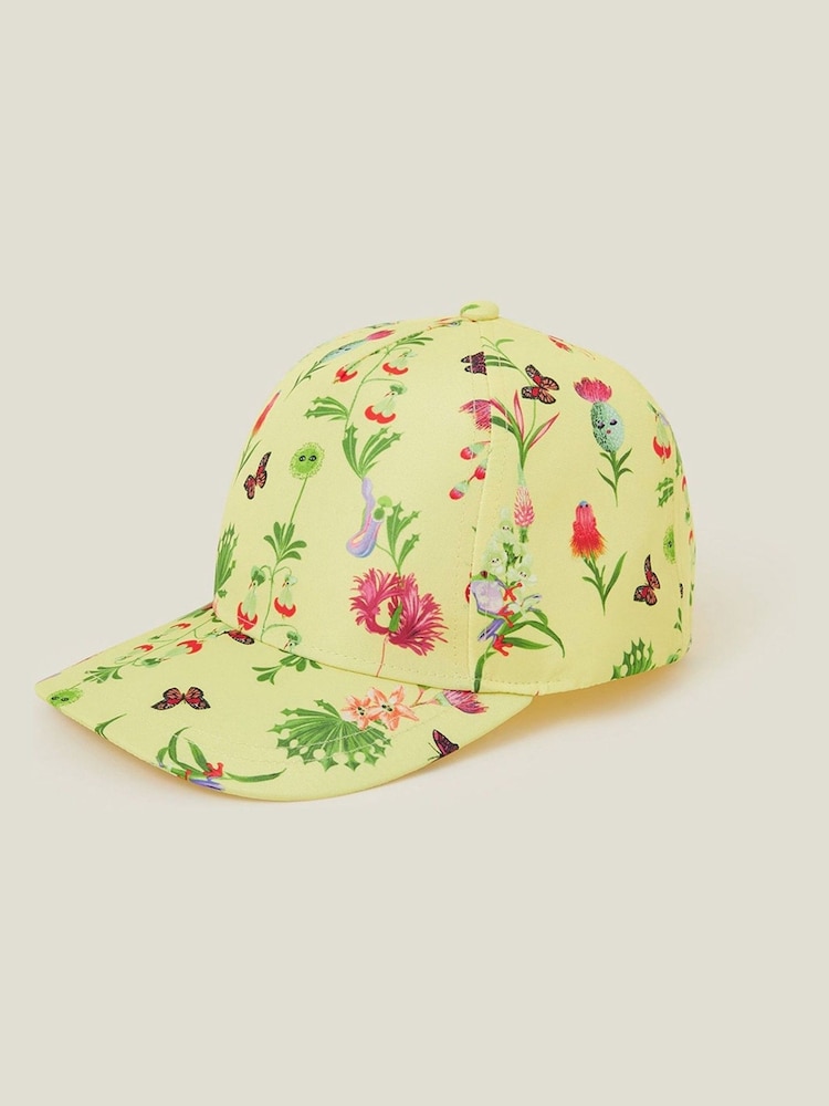 Angels By Accessorize Yellow Girls Floral Print Cap - Image 3 of 3