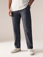 Dark Grey Straight 100% Cotton Chinos Trousers - Image 1 of 5