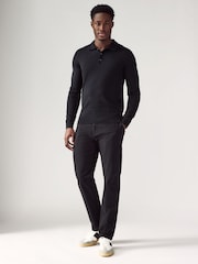 Black Slim Chinos Trousers - Image 3 of 5
