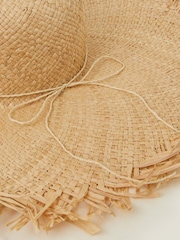 Accessorize Brown Raw Edge Floppy Hat - Image 2 of 4