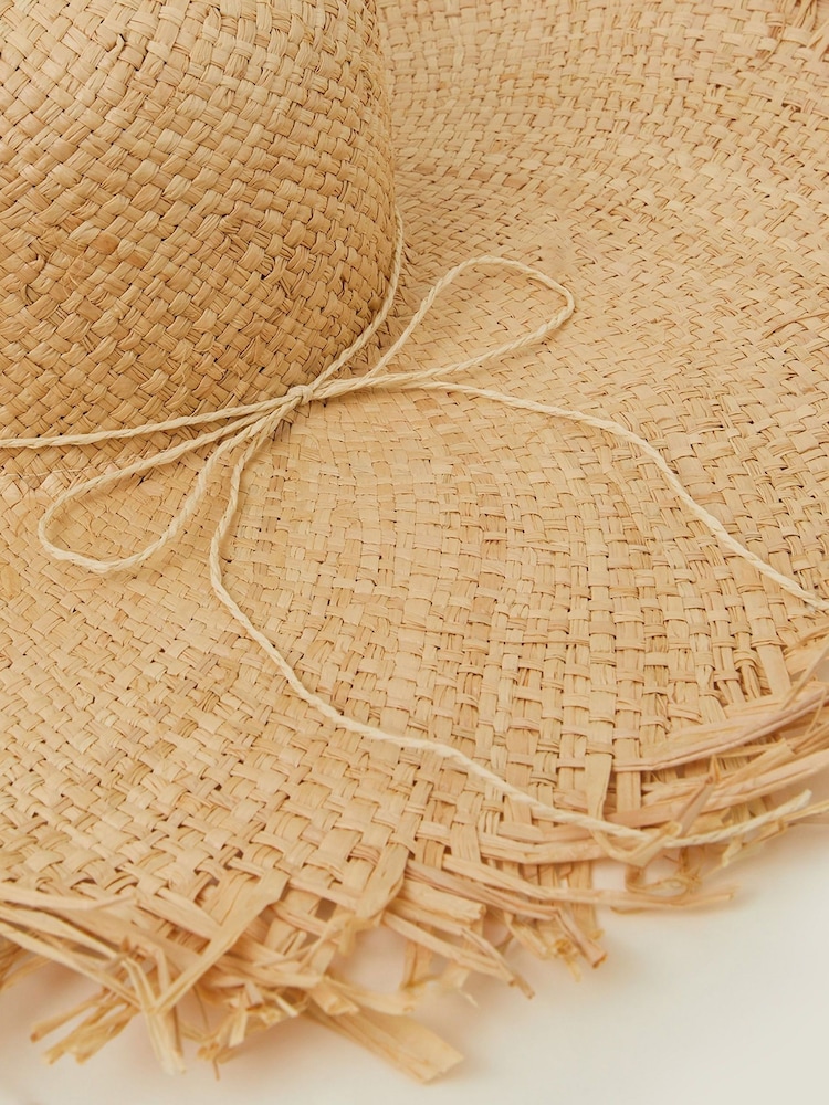 Accessorize Brown Raw Edge Floppy Hat - Image 2 of 4 Accessorize Brown Raw Edge Floppy Hat - Image 2 of 4