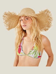 Accessorize Brown Raw Edge Floppy Hat - Image 4 of 4