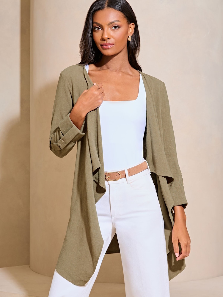 Lipsy Green Waterfall Cardigan - Image 1 of 4