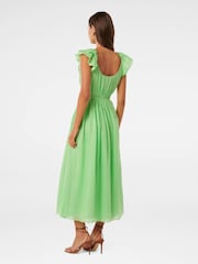 Forever New Green Tonya Flutter Sleeves Dress - Image 4 of 4