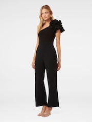 Forever New Black Celeste One Shoulder Ruffle Jumpsuit - Image 3 of 4