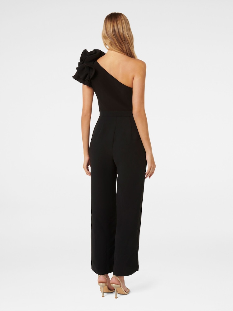 Forever New Black Celeste One Shoulder Ruffle Jumpsuit - Image 4 of 4
